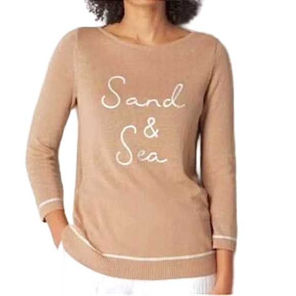 J. Jill Sweaters - NWOT J JILL ‘Sand & Sea’ Embroidered Linen Pullover Sweater